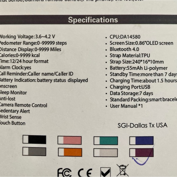 BNIB SmartFit Slim Activity Tracker/Monitor Smart Watch - Picture 6 of 9